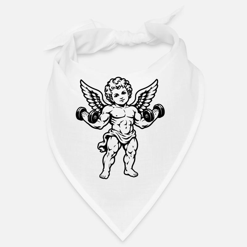 Starker Cherub trainiert mit Hanteln Bandana