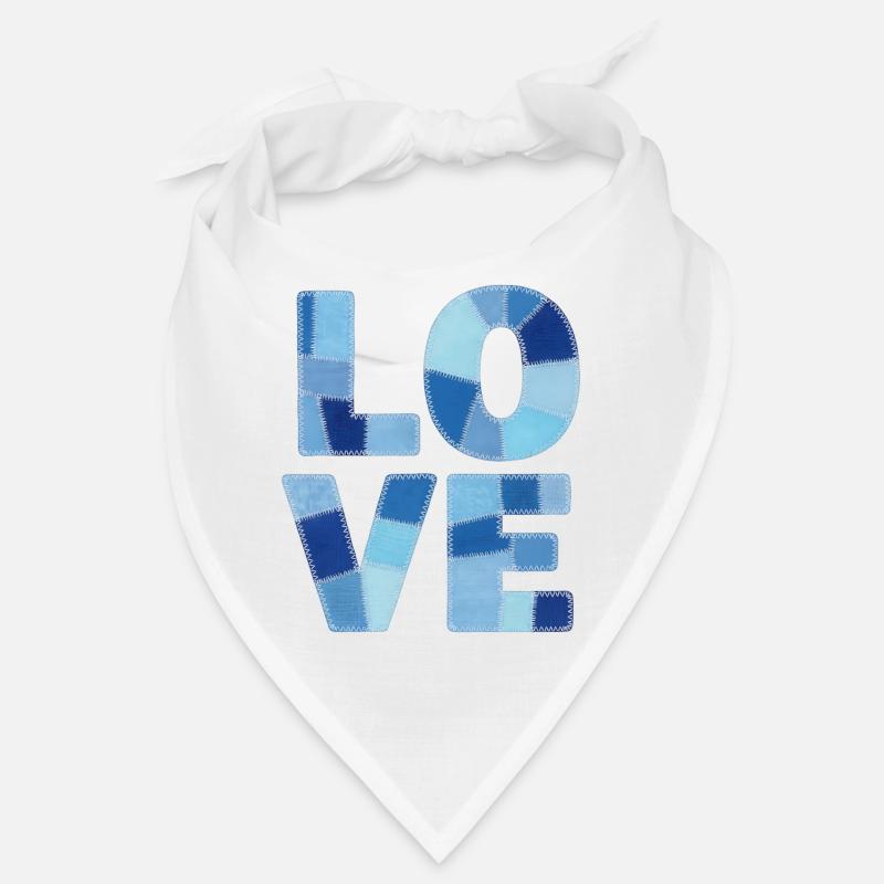 Patchwork Love Blue Bandana
