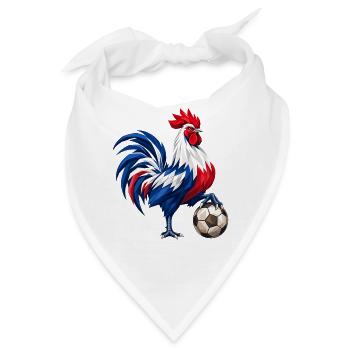 Frankreich Hahn Fußball Fan Motiv Wappentier - Bandana - Weiß - Vorne