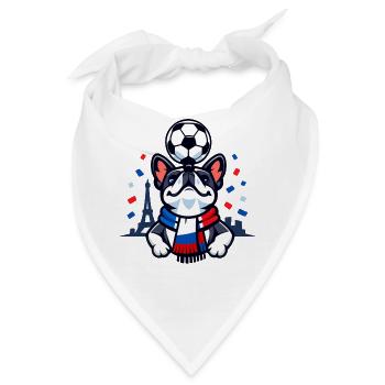 Frankreich Bulldogge Shirt für Frauen & Herren  - Bandana - Weiß - Vorne