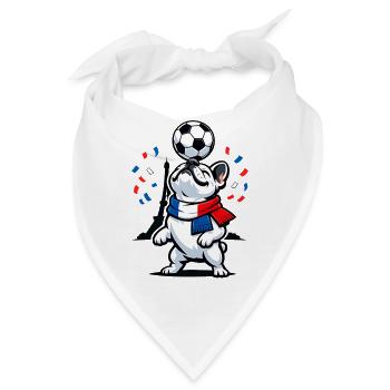 Frankreich Bulldogge Shirt für Frauen & Herren - Bandana - Weiß - Vorne