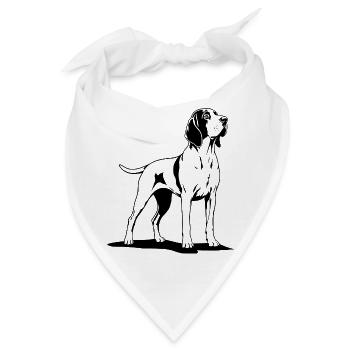 Bracco Italiano stehend schwarz - Bandana - Weiß - Vorne