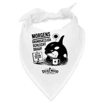 Morgens grundsätzlich schlecht drauf Bitte Abstand - Bandana - Weiß - Vorne