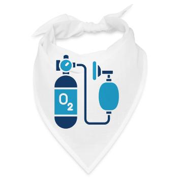 Sauerstoffrettungsleitung Symbol Notfallmedizin - Bandana - Weiß - Vorne