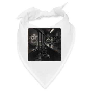 Retro Diner Fuchs Schwarzweiß Animal Crime Vintage - Bandana - Weiß - Vorne