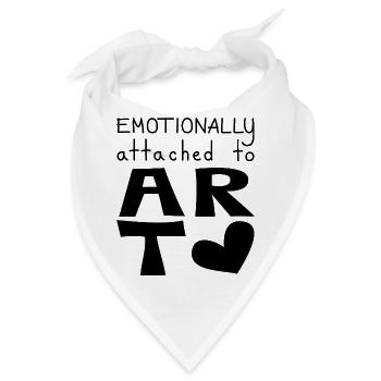 Emotional an Kunst gebunden, schwarz - Bandana - Weiß - Vorne