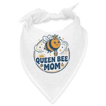 Mama die Bienenkönigin - powerful und cute - Bandana - Weiß - Vorne