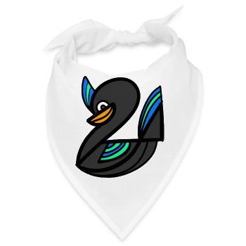 Neonschwanen-Glyphe - Bandana - Weiß - Vorne