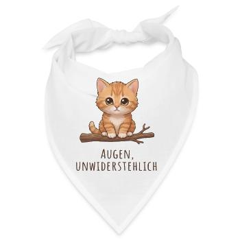 Unwiderstehliche Kulleraugen süße Katze - Bandana - Weiß - Vorne