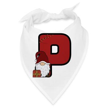P mit Santa: Festlicher Weihnachtsgruß - Bandana - Weiß - Vorne