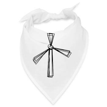 Windrad handgezeichnet - Bandana - Weiß - Vorne