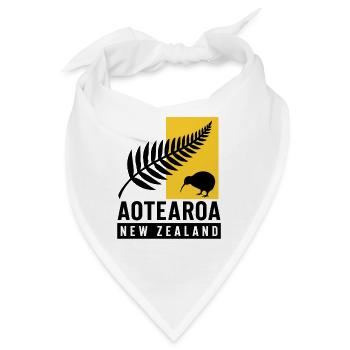 Aotearoa - New Zealand - Kiwi - Neuseeland - Bandana - Weiß - Vorne