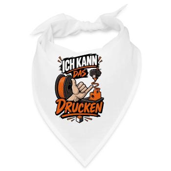 3D Drucker Spruch Ich kann das drucken - Bandana - Weiß - Vorne