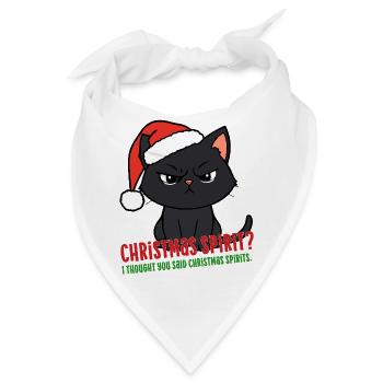 Weihnachtskatze Weihnachtsmütze Lustiger Weihnachtsgeister Humor - Bandana - Weiß - Vorne