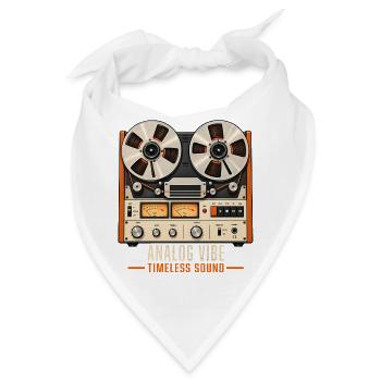 Analoge Vibe Reel To Reel Retro Musik - Bandana - Weiß - Vorne