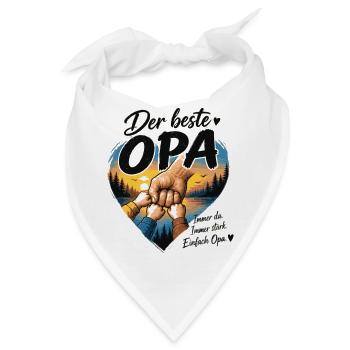 Der beste Opa Herzdesign - Bandana - Weiß - Vorne