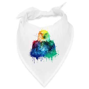 Adler Aquarell Illustration - Bandana - Weiß - Vorne