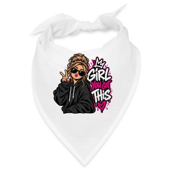 Du schaffst das Girl Power - Bandana - Weiß - Vorne