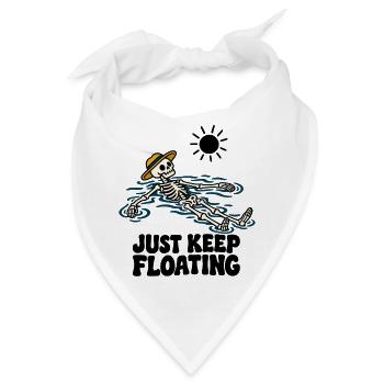 Just Keep Float – lustiges schwimmendes Skelett - Bandana - Weiß - Vorne