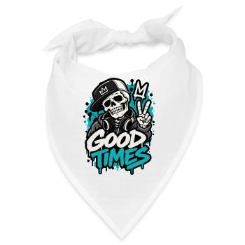 Totenkopf Streetwear Punk Rock - Bandana - Weiß - Vorne