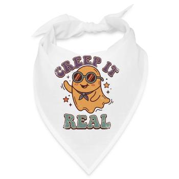 Retro Ghost Creep It Real Cool Halloween - Bandana - Weiß - Vorne