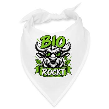 Bio Rockt – Cooles Stier Design - Bandana - Weiß - Vorne