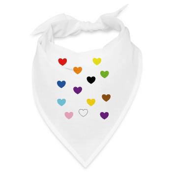 Rainbow Hearts – Inklusive Pride-Farben - Bandana - Weiß - Vorne