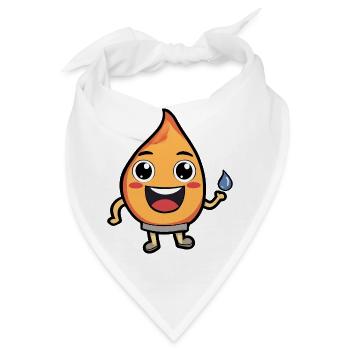 Pfirsichheld mit Wassertropfen - Bandana - Weiß - Vorne