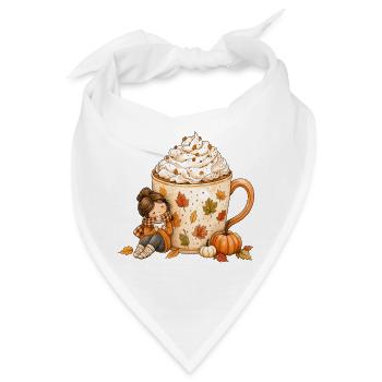 Gemütlicher Herbst Kaffee Zauber - Bandana - Weiß - Vorne