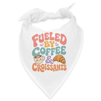 Croissants Kawaii Kaffee - Bandana - Weiß - Vorne