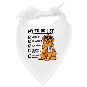 Golden Retriever To Do List – Lustiger Hund Kaffee - Bandana - Weiß - Vorne