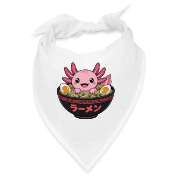 Süßer Axolotl in der Ramen Suppenschüssel - Bandana - Weiß - Vorne