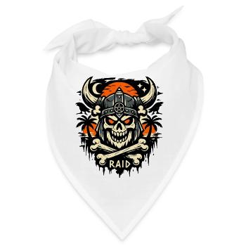 Schädel Raid Helm Symbolik - Bandana - Weiß - Vorne