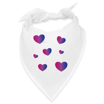 Bi Pride Herzen - Bandana - Weiß - Vorne