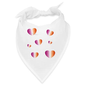 Lesbische Flaggenherzen - Bandana - Weiß - Vorne