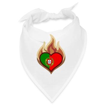Portugal Flag Heart on Fire - Bandana - Weiß - Vorne