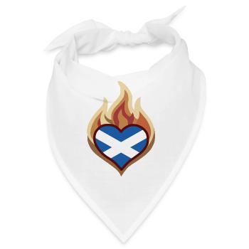 Scotland Flag Heart on Fire - Bandana - Weiß - Vorne