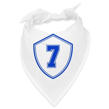 Blaues Sieben Shield Emblem - Bandana - Weiß - Vorne