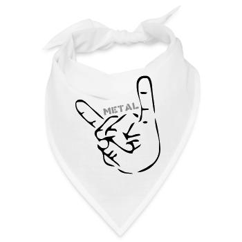 Heavy Metal Pommesgabel - Bandana - Weiß - Vorne