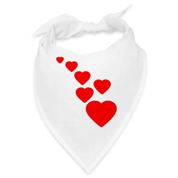 Herzen - Bandana - Weiß - Vorne