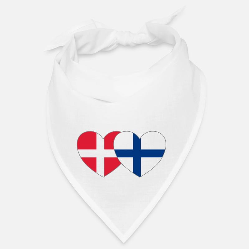 Danemark Finlande Flag Heart Bandana