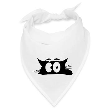 Black Cat 1 Katze - Bandana - Weiß - Vorne