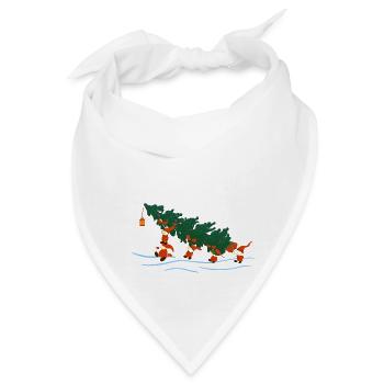 Elfen mit Fichte - Bandana - Weiß - Vorne