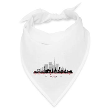 Berlin Design Geschenkidee skyline Berlin designed - Bandana - Weiß - Vorne