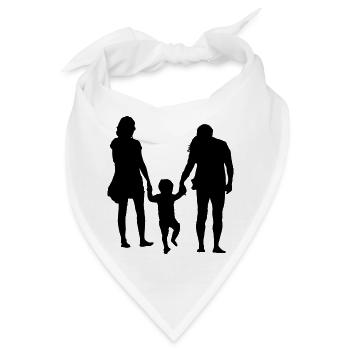 Eltern mit Kind - Bandana - Weiß - Vorne