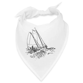 schiff boot kahn uboot segelboot segelschiff yacht - Bandana - Weiß - Vorne