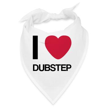 I LOVE DUBSTEP- Geschenk Idee - Bandana - Weiß - Vorne