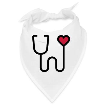 Stethoskop Abhörgerät - Bandana - Weiß - Vorne
