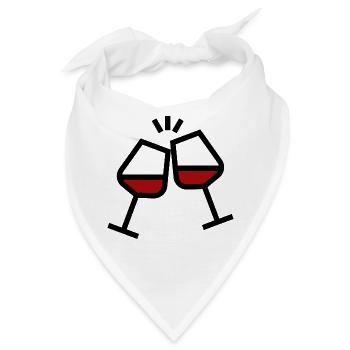 Prost mit Weingläsern - Bandana - Weiß - Vorne