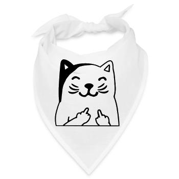 Du kannst mich mal Katze - Bandana - Weiß - Vorne